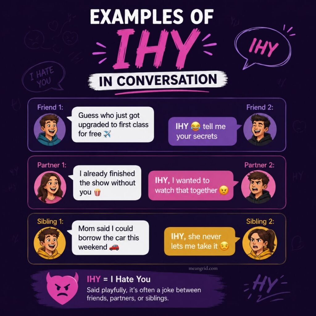 Examples of IHY in Conversation