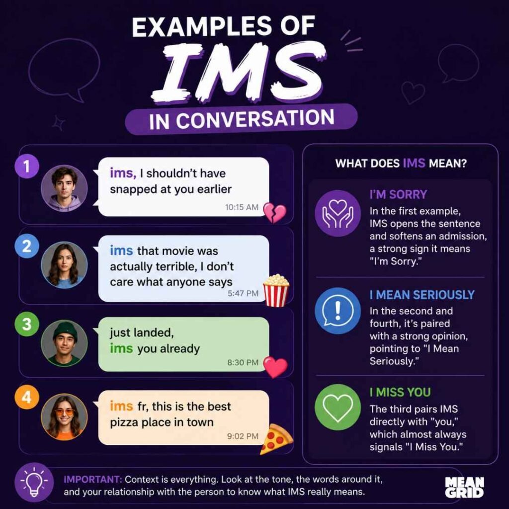Examples of IMS in Conversation
