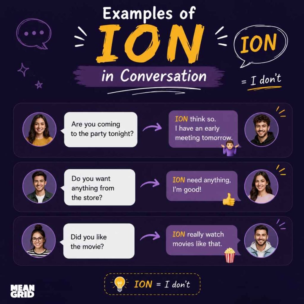 Examples of ION in Conversation