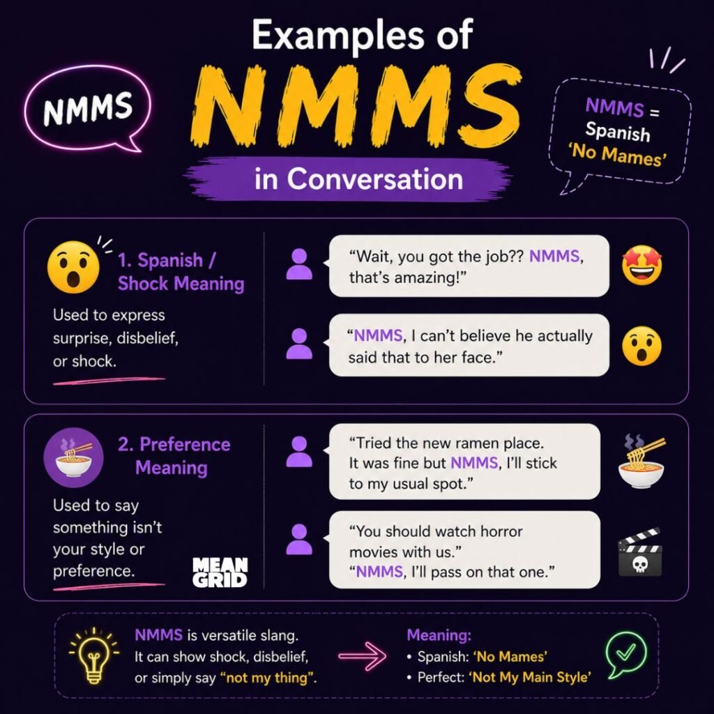 Examples of NMMS in Conversation