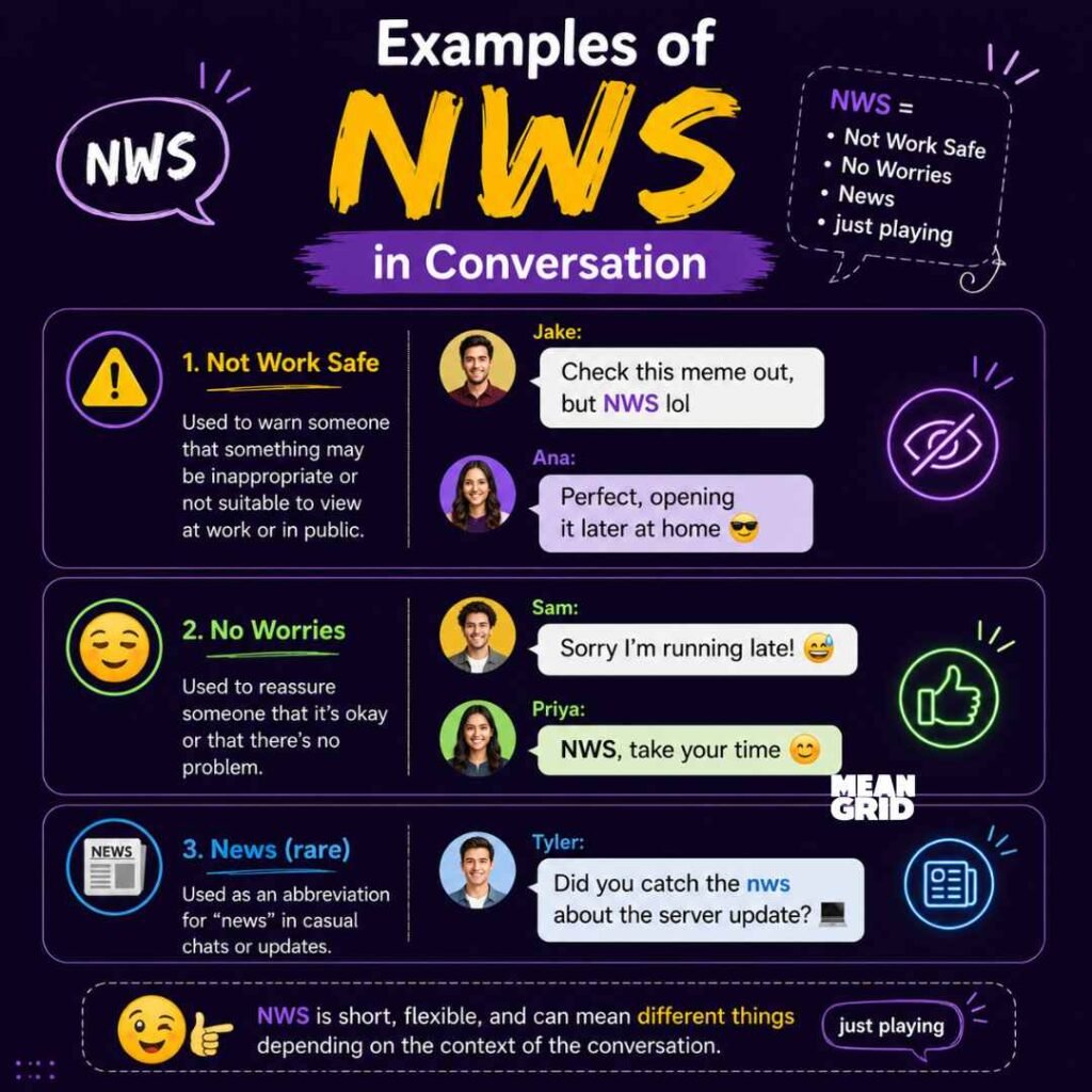Examples of NWS in Conversation