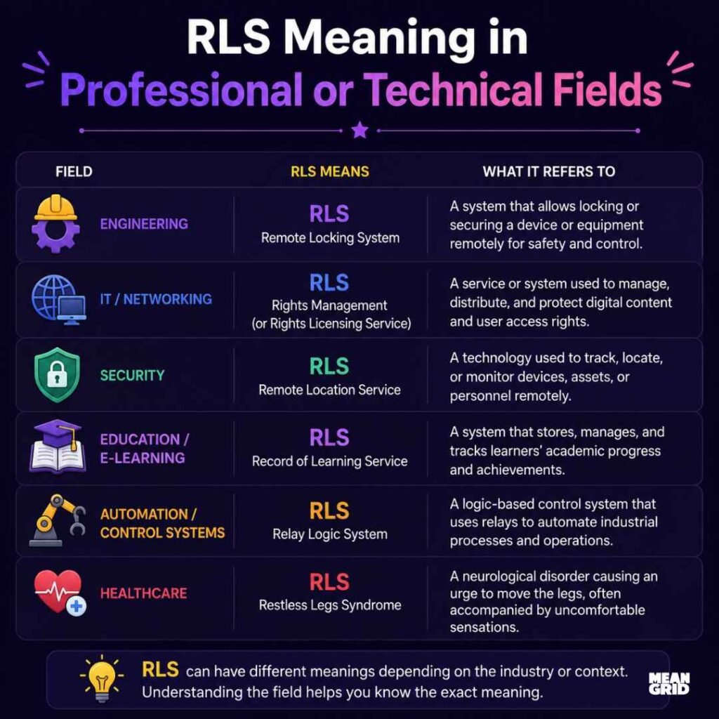 RLS Meaning in Professional or Technical Fields