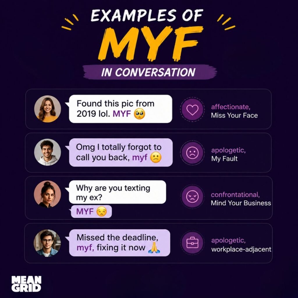 Examples of MYF in Conversation