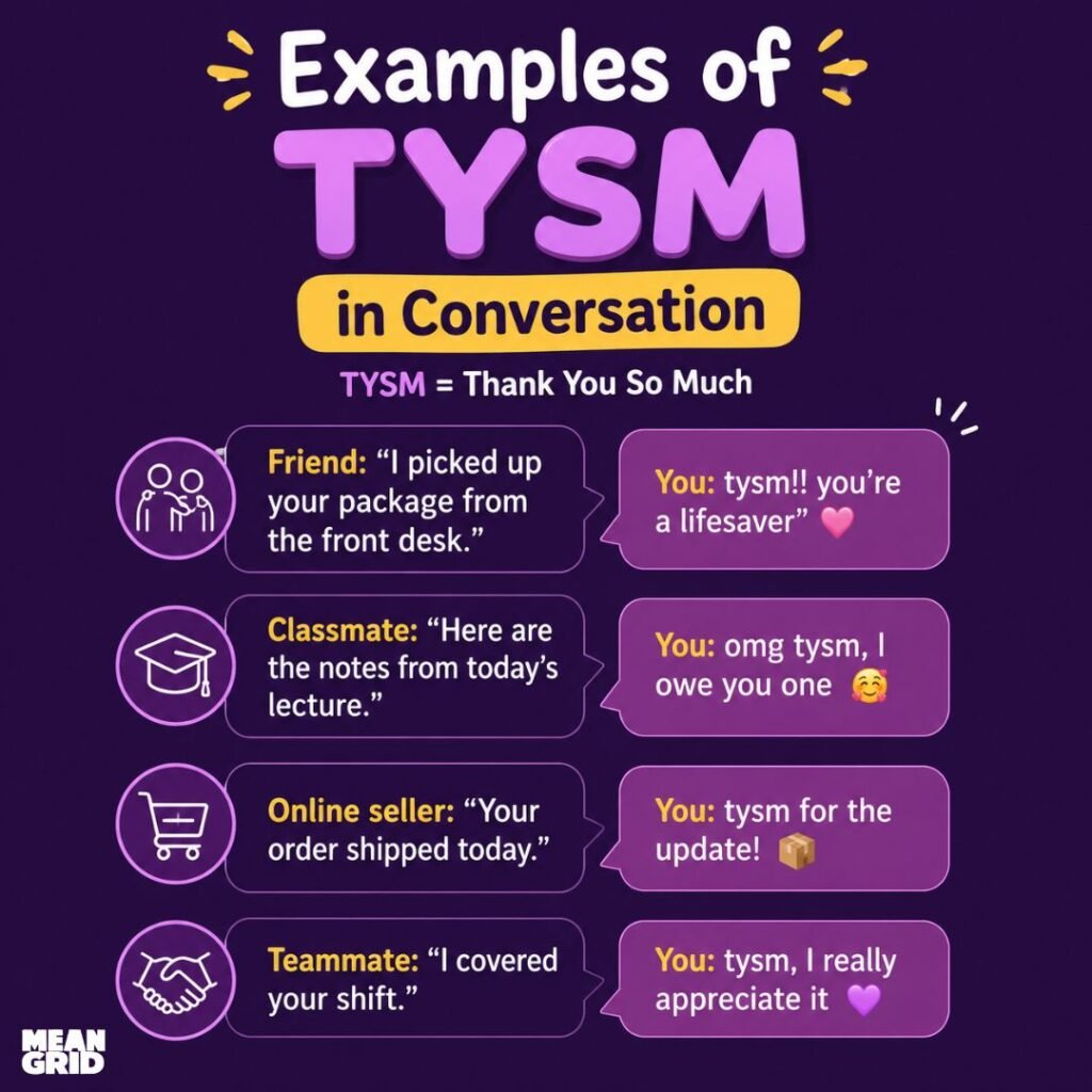 Examples of TYSM in Conversation