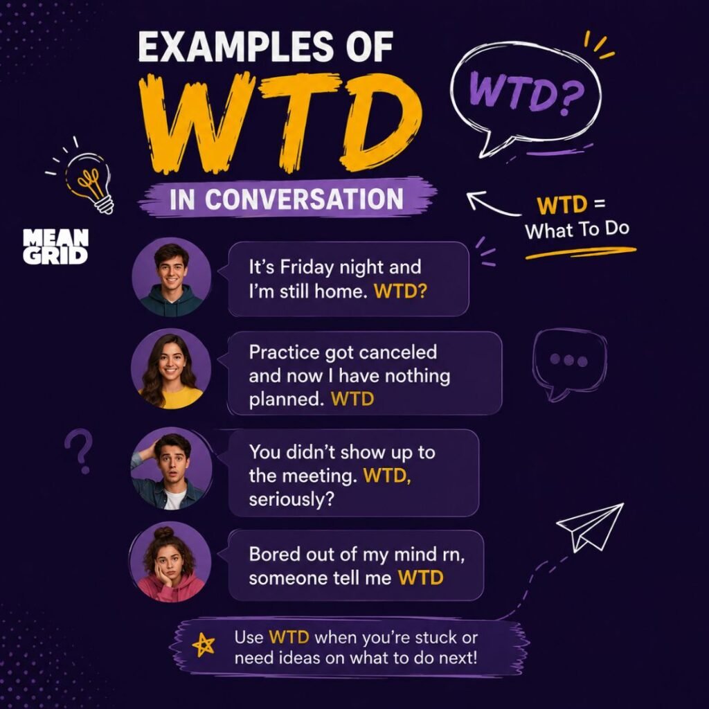 Examples of WTD in Conversation