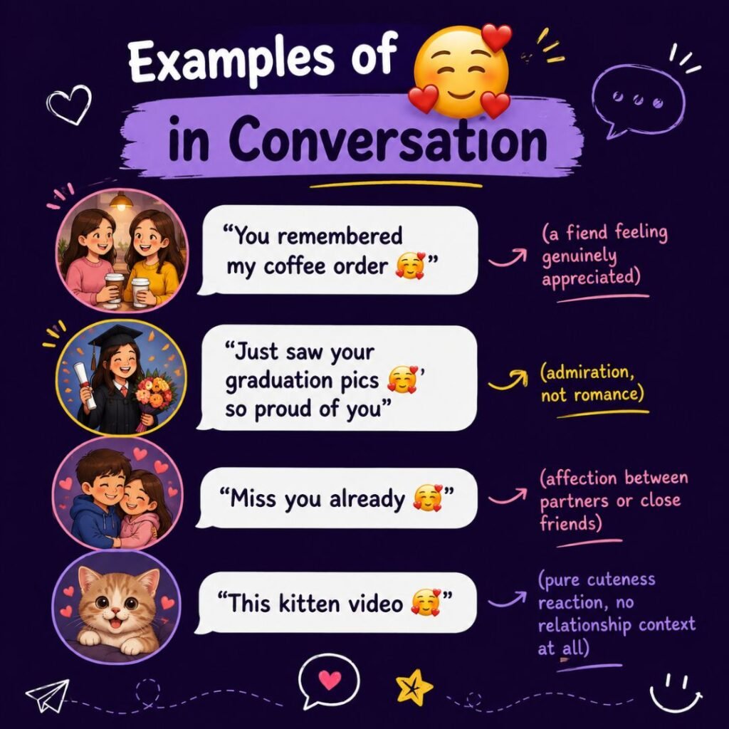 Examples of 🥰 in Conversation