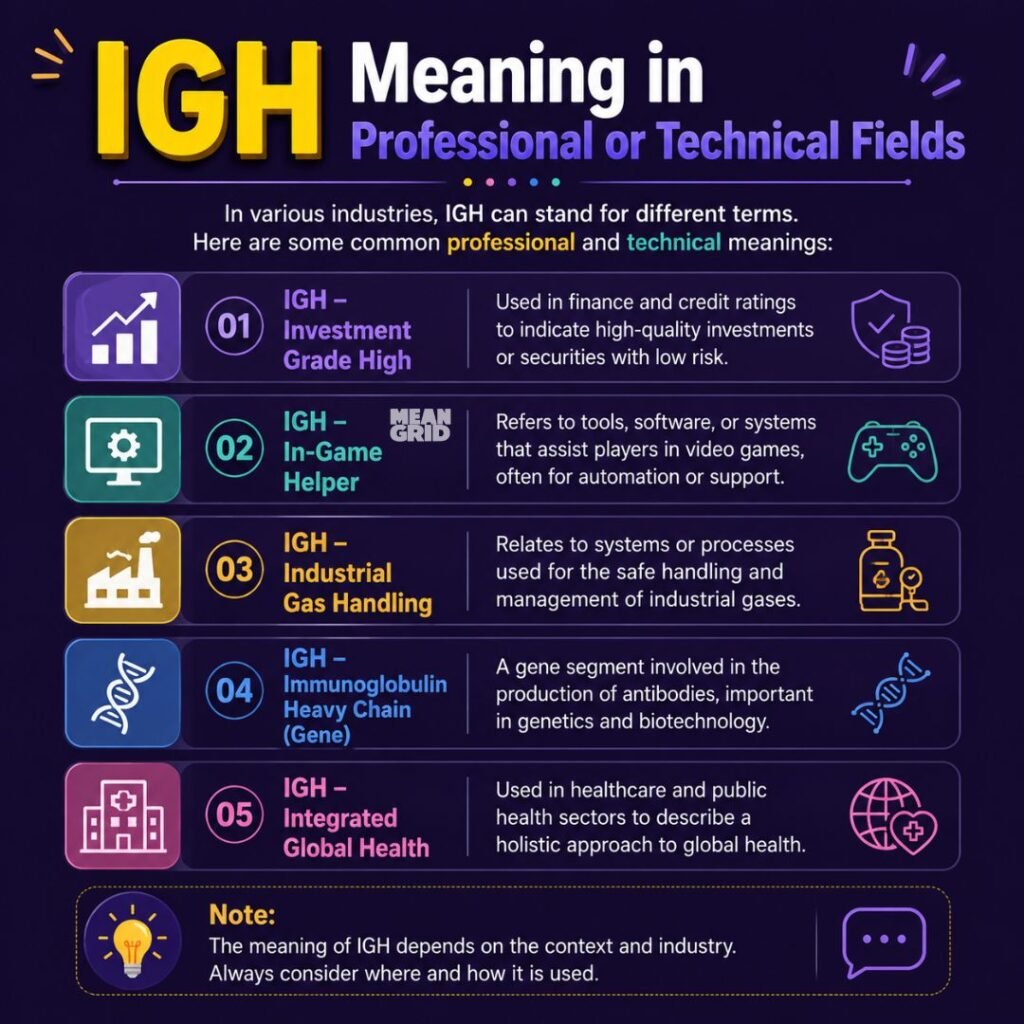 IGH Meaning in Professional or Technical Fields