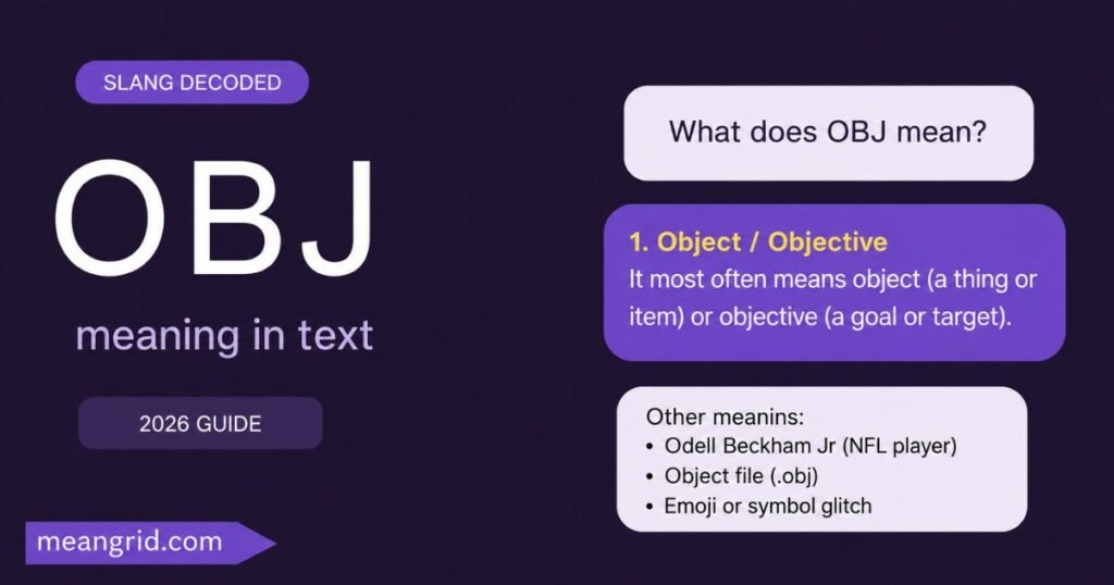 OBJ Meaning in Text