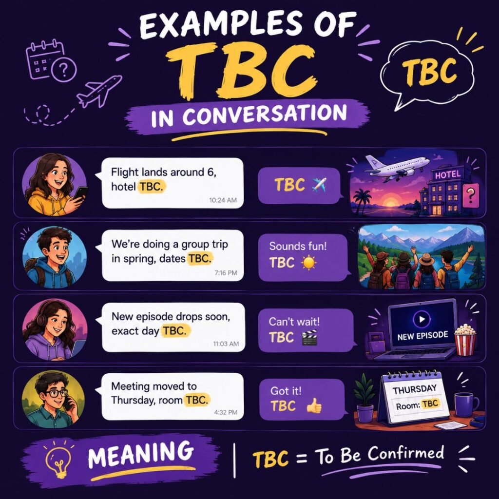 Examples of TBC in Conversation