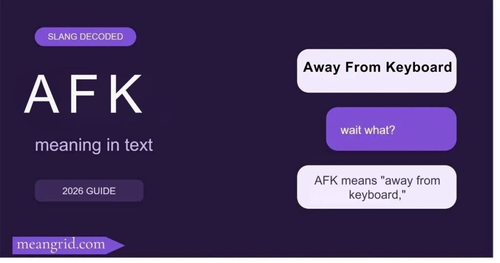 AFK means "away from keyboard,"