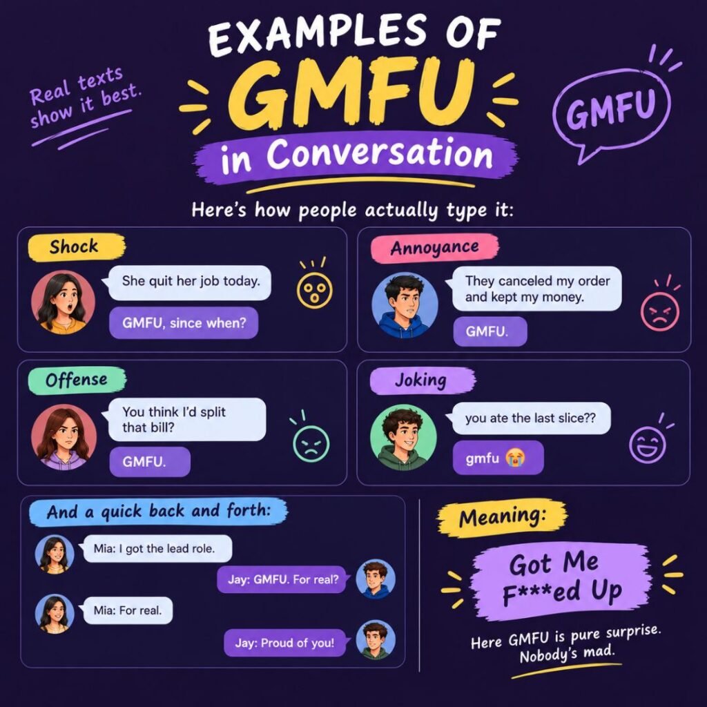 Examples of GMFU in Conversation
