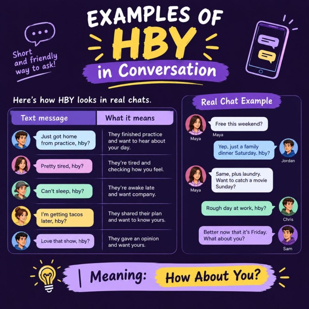 Examples of HBY in Conversation