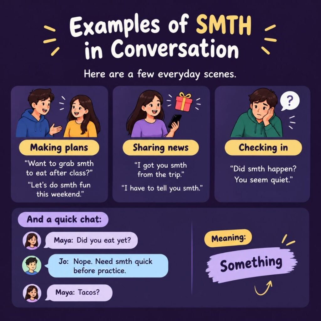 Examples of SMTH in Conversation