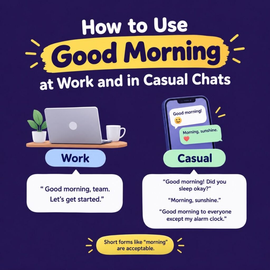 How to Use Good Morning at Work and in Casual Chats