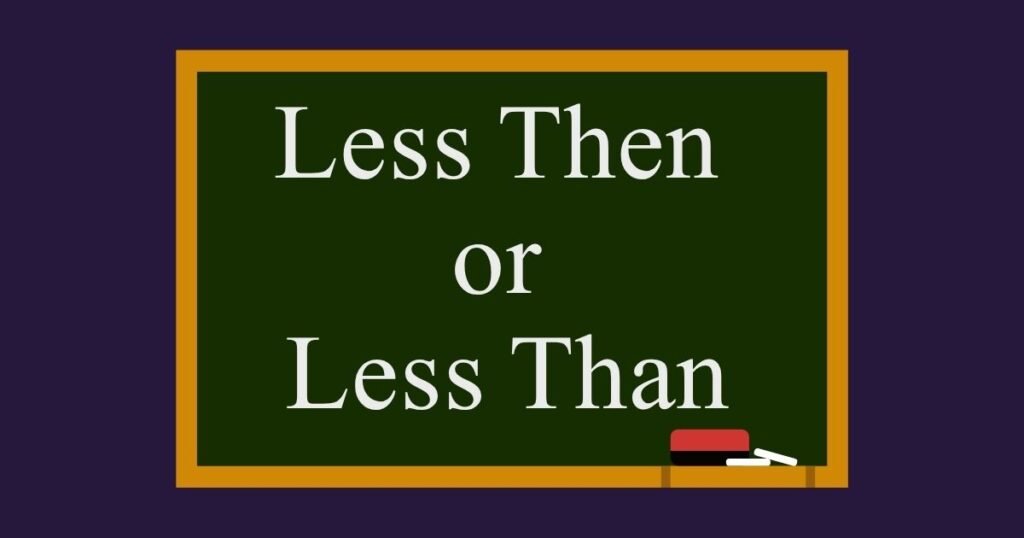 Less than is correct. "Less then" is a spelling mistake