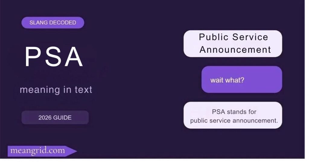 PSA Meaning in Text